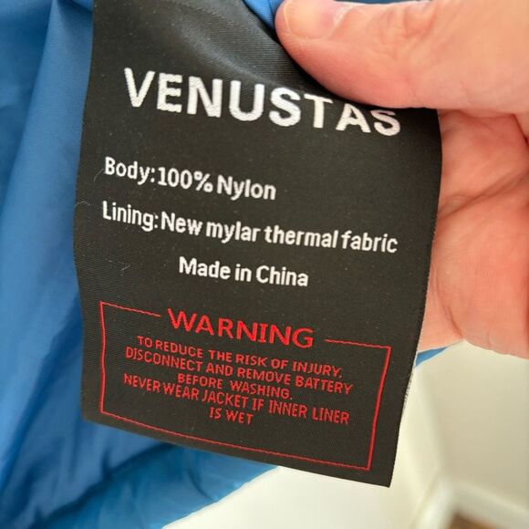 Venusras Heated puffer Vest blue size medium - no battery! Good used condition! - Picture 11 of 11